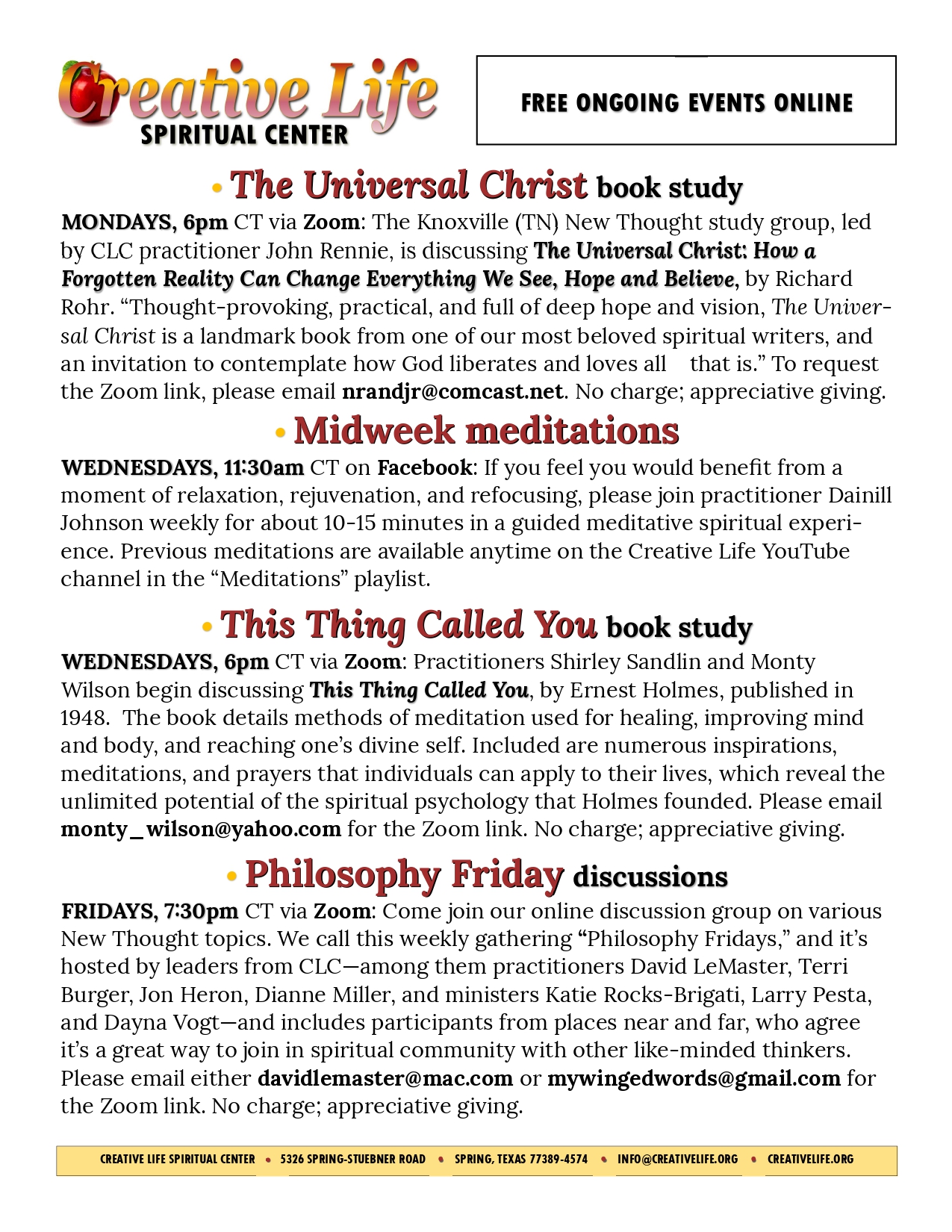 Free Online Events